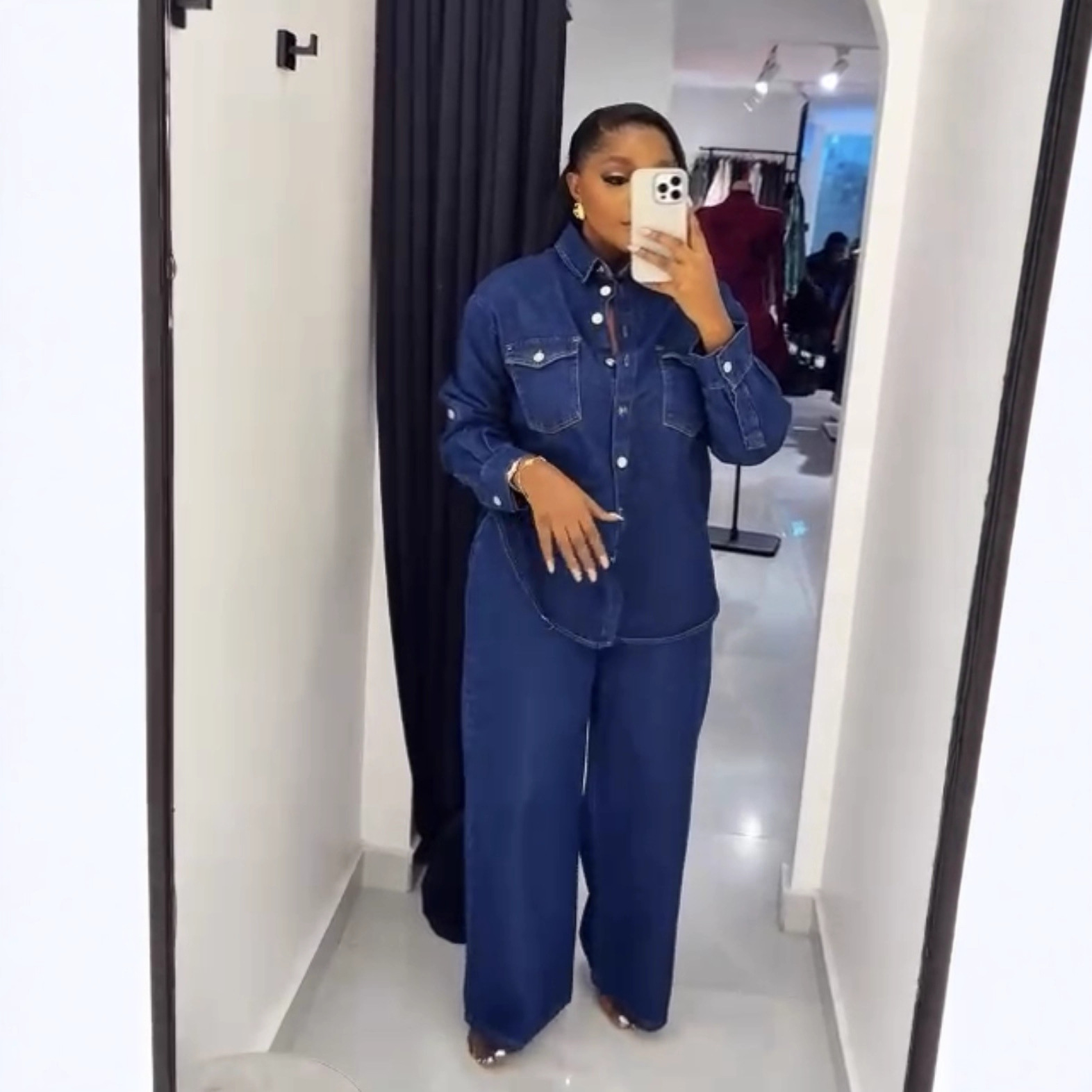 Streetwear Brand Pants - Jeans 2-delige sets dames denim shirt