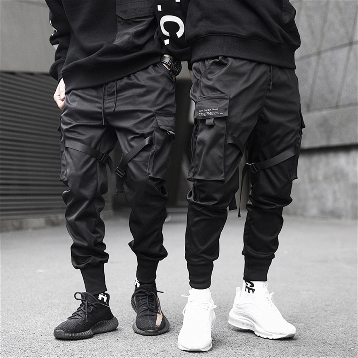 Streetwear Brand Pants - Zwarte Hiphop Cargo Broek Zomer Veelzijdige