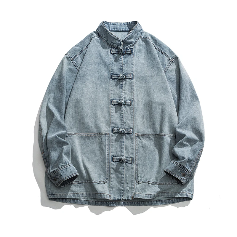 Streetwear Brand Pants - Chinese stijl denim jack heren streetwear